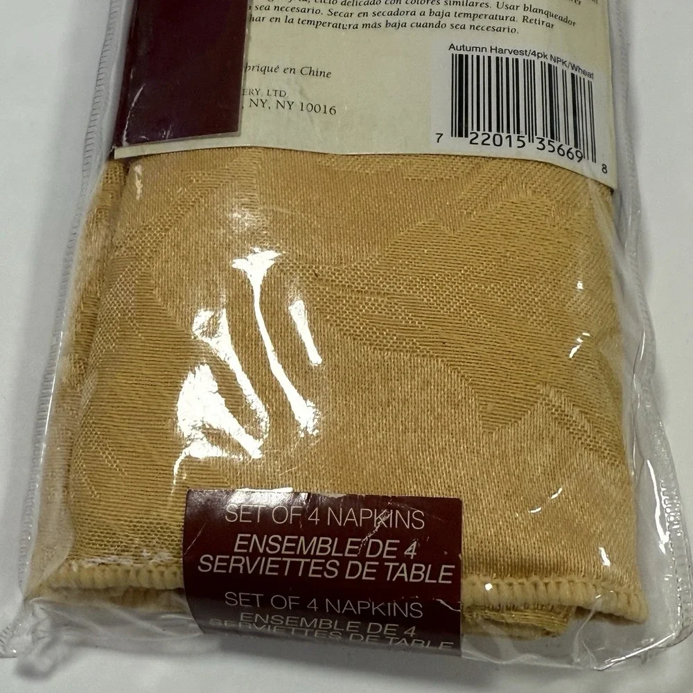 Autumn Harvest Gold See Of 4 Napkins 17x17